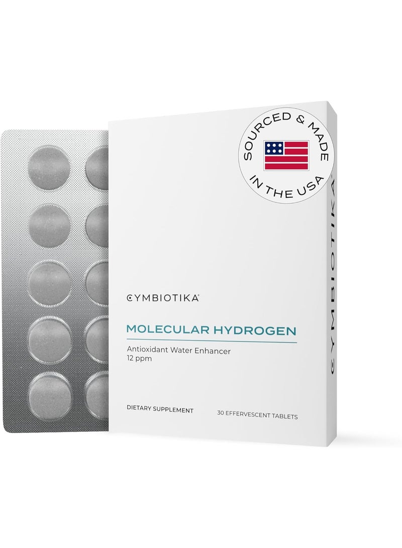CYMBIOTIKA H2 Molecular Hydrogen Water Tablets with Magnesium, Helps Fight Inflammation & Stress, Neutralizing Free Radicals and Improving Athletic Recovery, Keto Antioxidant Drink, 12 PPM, 30 Tablets - Image 1